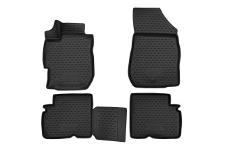 Коврики 3D в салон подходит для NISSAN Almera (III) G15, 2012-2018, 4 шт. (ПУ, повышенная износостой / Ниссан Альмера