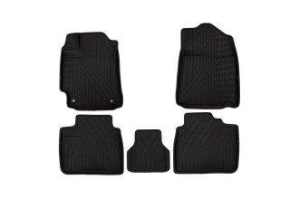 Коврики KVEST 3D в салон подходят для TOYOTA Camry, 2011-2017, XV50, 5 шт. (полиуретан, черный, черный) / Тойота Камри