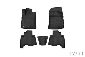 Коврики KVEST 3D в салон подходят для TOYOTA LC-150 Prado, 2013-, 5 шт. (полиуретан, черный, черный) / Тойота Ленд крузер прадо