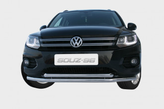 Защита переднего бампера труба d60/60 двойная,Volksvagen Tiguan Track&Field Track&Style 2011-, VWTI.48.1403 / Фольксваген Тигуан