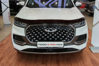 Дефлектор капота Chery Tiggo 8 Pro, 2021-, темный / Черри Тигго 8 Про