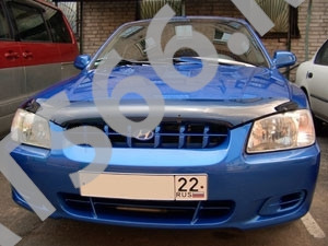Дефлектор капота темный HYUNDAI ACCENT 2004- (Тагаз), NLD.SHYACC0012 / Хендай Акцент