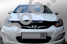 Дефлектор капота темный HYUNDAI SOLARIS 2010-2014 (короткий), NLD.SHYSOL1012S / Хендай Солярис