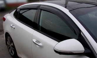 Дефлекторы боковых окон KIA Optima, 2015-, 4ч., темный / Киа Оптимум