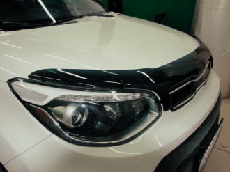 Дефлектор капота темный KIA SOUL, 2014-2018 / Киа Сол