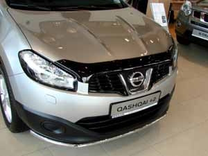 Дефлектор капота темный NISSAN QASHQAI 2010-2013/QASHQAI+2 2010-2014 / Ниссан Кашкай