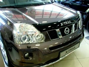 Дефлектор капота темный NISSAN X-TRAIL 2007-2014 (Logo) / Ниссан Х Трейл