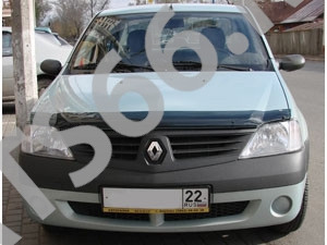 Дефлектор капота темный RENAULT LOGAN 2005-2013/VAZ LARGUS Wg. 2012- / Рено Логан