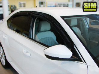 Дефлекторы боковых окон Skoda Superb, 2015-, 4ч., темный / Шкода Суперб