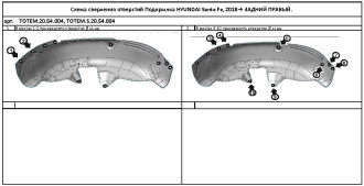 Подкрылок HYUNDAI Santa Fe, 2018- (задний правый) / Хендай Санта Фе