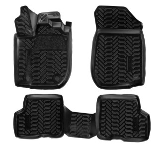 Ковры для Renault Sandero II/Stepway (14-), 4 шт., (крепеж), выс. борт, 3D с подпятником, ТЭП, черн. ACM-PS-58 AIRLINE