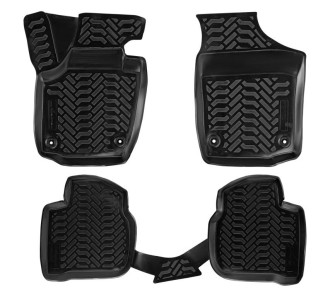 Ковры для Skoda Rapid (13-), 4 шт., (крепеж), выс. борт, 3D, ТЭП, черн. ACM-PS-61 AIRLINE
