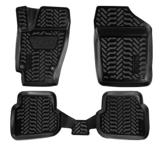 Ковры для VW Polo SD (10-), 4 шт., (крепеж),выс. борт, 3D с подпятником, ТЭП, черн. ACM-PS-73 AIRLINE