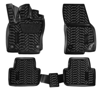 Ковры для VW Tiguan II (16 -), 4 шт., (крепеж), выс. борт, 3D с подпятником, ТЭП, черн. ACM-PS-74 AIRLINE