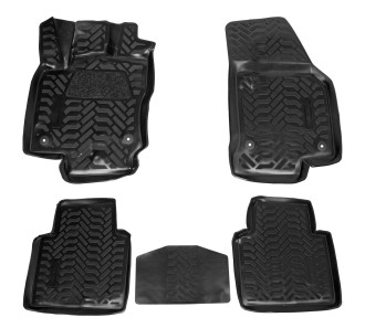 Ковры для Skoda Kodiaq (17-), 5 шт., выс. борт, 3D с подпятником, ТЭП, черн. ACM-PS-81 AIRLINE