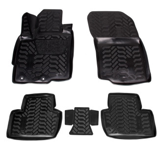 Ковры для Mitsubishi Outlander (06-), 5 шт., выс.борт, 3D с подпятником, ТЭП, черн. ACM-PS-87 AIRLINE