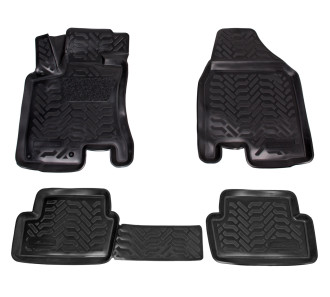 Ковры для Nissan Qashqai (07-14), 4 шт., выс.борт, 3D с подпятником, ТЭП, черн. ACM-PS-89 AIRLINE
