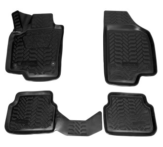 Ковры для VW Tiguan (07-16), 4 шт., (крепеж), выс.борт, 3D с подпятником, ТЭП, черн. ACM-PS-91 AIRLINE