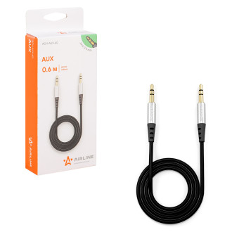 Кабель AUX 3.5 mm Jack - 3.5 mm Jack 0,6м, черный ACH-AUX-60 AIRLINE