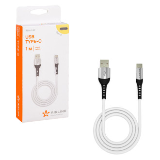 Кабель USB - Type-C 1м, белый Soft-Touch ACH-C-47 AIRLINE