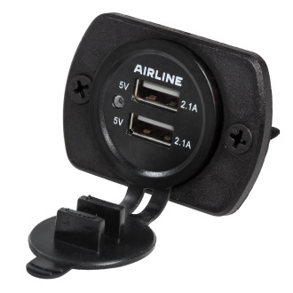 Розетка USB встраиваемая c 2 портами (5В, 2.1А + 2.1А) ACS-2U-02 AIRLINE