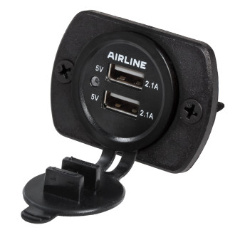 Розетка USB встраиваемая c 2 портами (5В, 2.1А + 2.1А) ACS-2U-02 AIRLINE