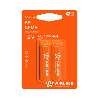 Батарейки AA HR6 аккумулятор Ni-Mh 2600 mAh 2шт. AA-26-02 AIRLINE