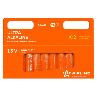 Батарейки LR03/AAA щелочные 12 шт. (мизинчиковые) AAA-12 AIRLINE