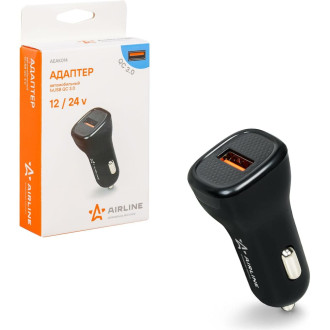 Адаптер автомобильный 1хUSB QC 3.0 12/24В AEAK014 AIRLINE
