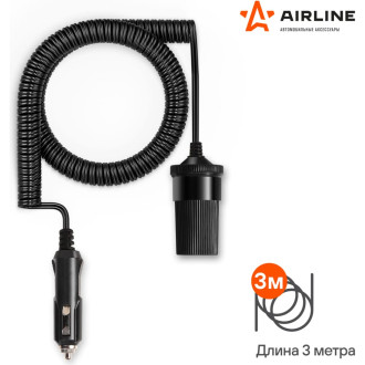 Прикуриватель-удлинитель с витым шнуром 3 м ASP-3L-06 AIRLINE