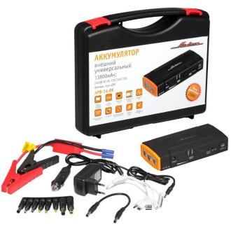 Аккумулятор пусковой (Booster) 13800мАч, 400А, 12.4V, пуск ДВС 2.0d, USB 5V/2A, 12/16/19V, кейс (APB-14-06) APB-14-06 AIRLINE