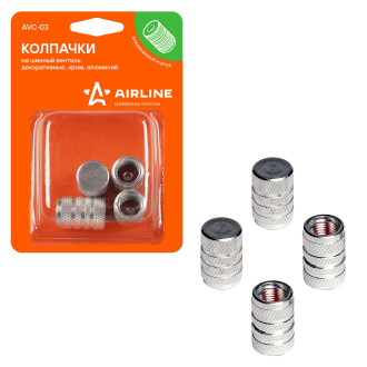 Колпачки на шинный вентиль, декоративные, 4 шт. AVC-03 AIRLINE
