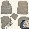 К-т ковриков 3D с бортиками, 3-х слойные, прорез металл подпятник, (4шт) MITSUBISHI PAJERO '08-(серый)
