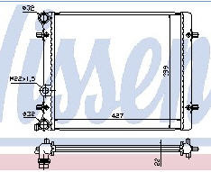 OCTAVIA {VW BORA 98-/GOLF IV 97-/SE TOLEDO 99-} РАДИАТОР ОХЛАЖДЕН (NISSENS) (AVA) (см.каталог)