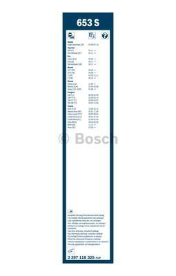 Комплект стеклоочистителей Bosch Twin Spoiler 653S