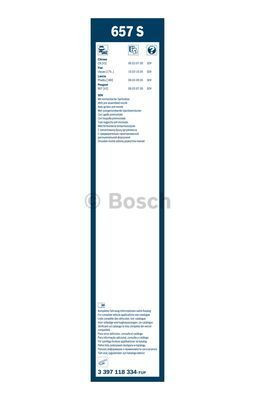 Комплект стеклоочистителей Bosch Twin Spoiler 657S