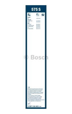 Комплект стеклоочистителей Bosch Twin Spoiler 575S