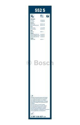 Комплект стеклоочистителей Bosch Twin Spoiler 552S