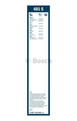 Комплект стеклоочистителей Bosch Twin Spoiler 481S