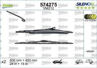 Комплект стеклоочистителей Valeo Silencio Performance KIT x2 VM212