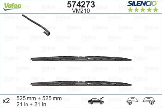Комплект стеклоочистителей Valeo Silencio Performance KIT x2 VM210