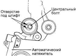 Установка ролика натяжителя