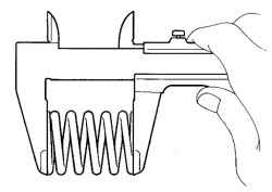 Измерение длины пружины клапана всвободном состоянии