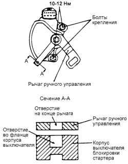 Болты крепления выключателя блокировки стартера