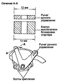 Схема регулировки рычага ручного управления