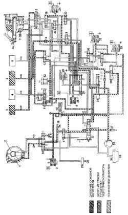 Схема гидравлической части системы управления АКПП положение «R» (передача заднего хода)