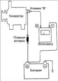  Проверка падения напряжения на проводе, соединяющем аккумуляторную батарею с генератором Hyundai Elantra