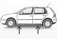 Поднятие автомобиля Volkswagen Golf IV