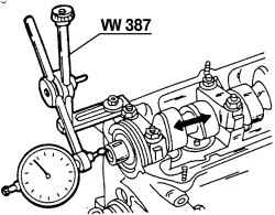 Измерение осевого зазора распределительного вала
