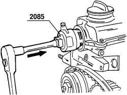 Снятие сальника распределительного вала с помощью съемника 2085
